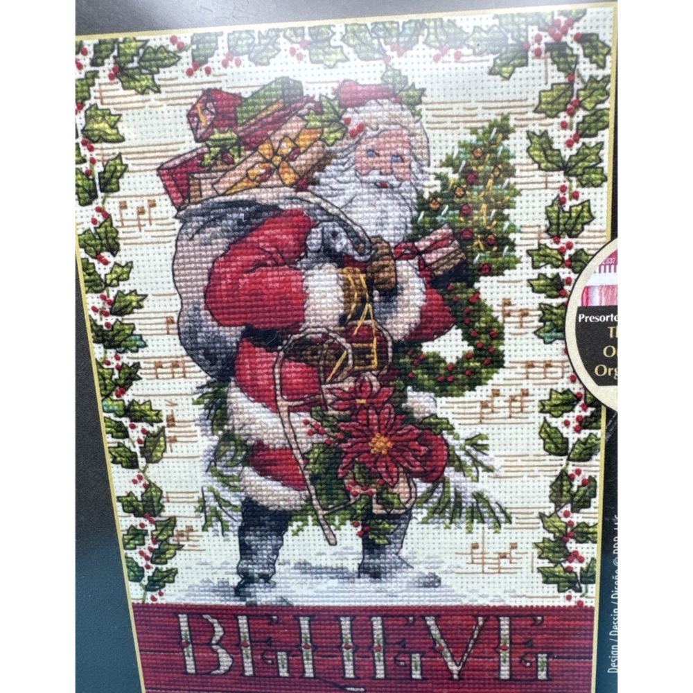 Dimensions Gold Collection Cross Stitch Kit Christmas Santa Claus Believe Petite